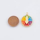 18K Gold PVD Fuck spinner charm 20mm pendant charms - Tarnish Resistant