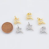 18K Gold PVD Reindeer Christmas Charm 12x12mm 22k Pendant Charms - Tarnish Resistant
