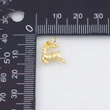 18K Gold PVD Reindeer Christmas Charm 12x12mm 22k Pendant Charms - Tarnish Resistant