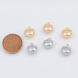18K Gold PVD Apple Peach Fruit Charm 9x8mm 22k Pendant Charms - Tarnish Resistant