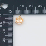 18K Gold PVD Apple Peach Fruit Charm 9x8mm 22k Pendant Charms - Tarnish Resistant