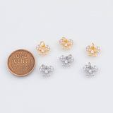 18K Gold PVD Dainty Bow Ribbon Charm 10x7mm Round 22k Earrings s Charm Charms - Tarnish Resistant
