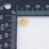 18K Gold PVD Dainty Bow Ribbon Charm 10x7mm Round 22k Earrings s Charm Charms - Tarnish Resistant