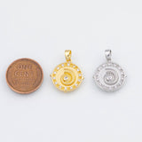 18K Gold PVD 22k Ammonite Nautilus Sea Snail 16mm Pendant Charms - Tarnish Resistant