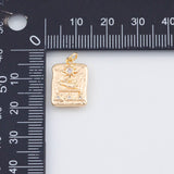 18K Gold PVD 22k Sun Tarot H Palms Holding Sun Tarot Card 12x17mm Charm Pendant Charms - Tarnish Resistant