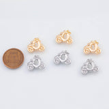 18K Gold PVD 22k Moped Motorcycle Charm 12x15mm Pendant Charms - Tarnish Resistant