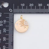 18K Gold PVD 22k sun charm 15mm coin pendant charms - Tarnish Resistant