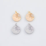 18K Gold PVD 22k sun charm 15mm coin pendant charms - Tarnish Resistant
