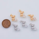 18K Gold PVD Teddy Bear Flying charm - Tarnish Resistant