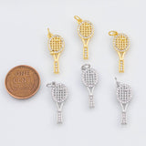 18K Gold PVD Tennis Racket charm - Tarnish Resistant