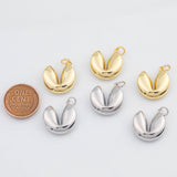 18K Gold PVD tune cookie charm 14x18mm 22k pendant charms - Tarnish Resistant