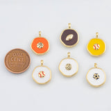18K Gold PVD Enamel baseball football soccer volleyball basketball sports charm 14mm 22k pendant charms - Tarnish Resistant