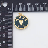 18K Gold PVD Enamel amor heart love charm 18mm pendant charms - Tarnish Resistant