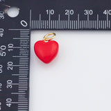 18K Gold PVD Enamel puffy heart 15x18mm pendant charms 22K - Tarnish Resistant