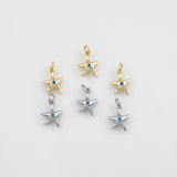 18K Gold PVD Star Charm 10mm Charm s White Gold Charms - Tarnish Resistant