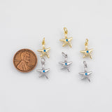 18K Gold PVD Star Charm 10mm Charm s White Gold Charms - Tarnish Resistant