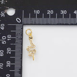 18K Gold PVD Snake Charm 7x20mm Charm s White Gold Charms - Tarnish Resistant
