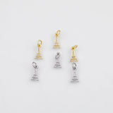 18K Gold PVD Tower Charm 6x12mm Charm s White Gold Charms - Tarnish Resistant