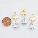 18K Gold PVD Spades charm 18x12mm ace of spade 22k pendant charms - Tarnish Resistant