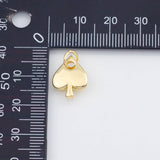 18K Gold PVD Spades charm 18x12mm ace of spade 22k pendant charms - Tarnish Resistant