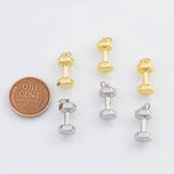 18K Gold PVD Dumbbell charm 7x13mm workout exercise dumb bell weights 22k pendant charms - Tarnish Resistant