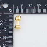 18K Gold PVD Dumbbell charm 7x13mm workout exercise dumb bell weights 22k pendant charms - Tarnish Resistant