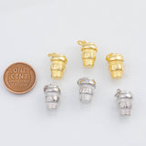 18K Gold PVD Coffee cup charm 10x13mm 22k pendant charms - Tarnish Resistant