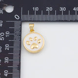 18K Gold PVD Enamel paw print 15mm 22k pendant charms - Tarnish Resistant
