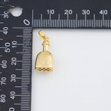 18K Gold PVD tequila bottle charm patron 10x20mm pendant charms - Tarnish Resistant