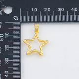 18K Gold PVD Star charm 18mm 22k hammered pendant charms - Tarnish Resistant