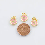 18K Gold PVD Donut Charm 10mm s White Gold Charms - Tarnish Resistant