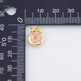 18K Gold PVD Donut Charm 10mm s White Gold Charms - Tarnish Resistant