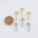 18K Gold PVD nail screw charm 7x20mm pendant charms - Tarnish Resistant