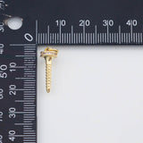 18K Gold PVD nail screw charm 7x20mm pendant charms - Tarnish Resistant