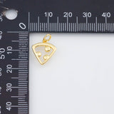 18K Gold PVD Pizza Charm 12x14mm Pepperoni Pizza 22k Pendant Charms - Tarnish Resistant