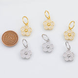 18K Gold PVD Flower charm 12mm pendant charms - Tarnish Resistant