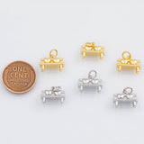 18K Gold PVD Park bench hearts charm 5x13x10mm fully functionable pendant charms - Tarnish Resistant