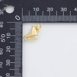 18K Gold PVD Ice Skates Ice Skating Charms 11x10mm s White Gold Charms - Tarnish Resistant