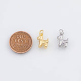 18K Gold PVD 3D Dog with Fur charm - Tarnish Resistant
