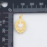 18K Gold PVD Sacred Heart Enamel charm - Tarnish Resistant