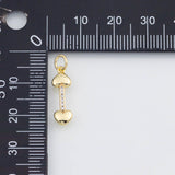 18K Gold PVD Heart Bone charm - Tarnish Resistant
