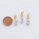 18K Gold PVD Dainty Teardrop crystal charm - Tarnish Resistant