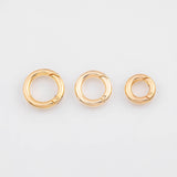 18k Gold PVD Plated Carabiner Push gate ring carabiner charm holder bail for charm bar clasp 10mm 13mm 15mm 18mm