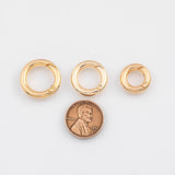 18k Gold PVD Plated Carabiner Push gate ring carabiner charm holder bail for charm bar clasp 10mm 13mm 15mm 18mm