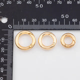 18k Gold PVD Plated Carabiner Push gate ring carabiner charm holder bail for charm bar clasp 10mm 13mm 15mm 18mm