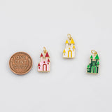 18K Gold PVD Castle Charm 9X17mm s Gold Charms - Tarnish Resistant