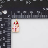18K Gold pvd Castle Charm 9X17mm s Gold Charms - Tarnish Resistant