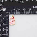 18K Gold PVD Castle Charm 9X17mm s Gold Charms - Tarnish Resistant