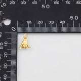 18K Gold PVD Shaka H Pendant H Gesture Charm 10x12mm 14K s Gold Charms - Tarnish Resistant