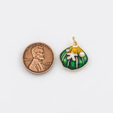 18K Gold PVD Shell Charm 17mm Charm s White Gold Charms - Tarnish Resistant